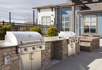 Outdoor lounge with barbecue pavilions & fire pit